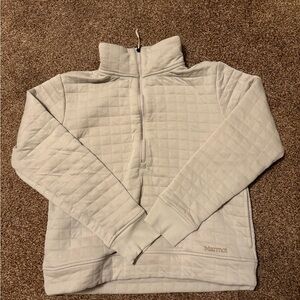 Marmot Cream Quilted Half-Zip Pullover